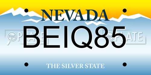 BEIQ85 Nevada License Plate