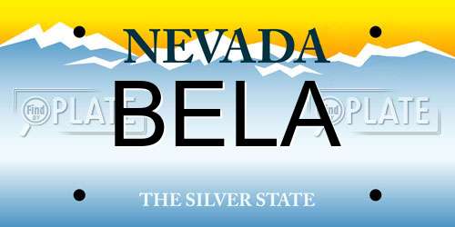 BELA Nevada License Plate