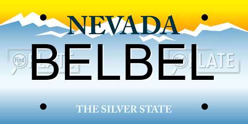 BELBEL Nevada License Plate