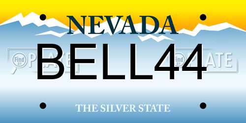 BELL44 Nevada License Plate