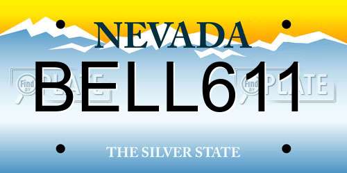BELL611 Nevada License Plate