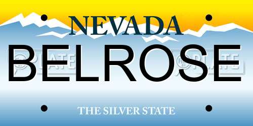 BELROSE Nevada License Plate