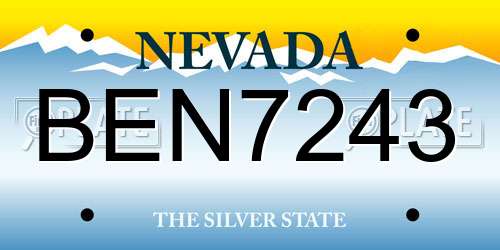 BEN7243 Nevada License Plate