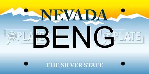 BENG Nevada License Plate