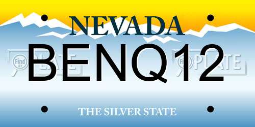 BENQ12 Nevada License Plate