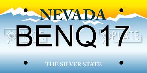 BENQ17 Nevada License Plate