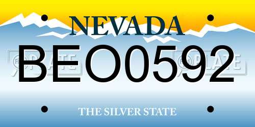 BEO0592 Nevada License Plate