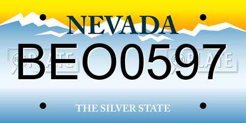 BEO0597 Nevada License Plate