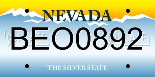 BEO0892 Nevada License Plate