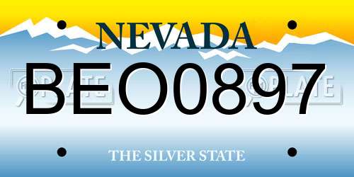 BEO0897 Nevada License Plate