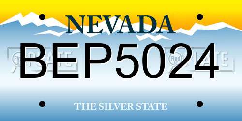 BEP5024 Nevada License Plate