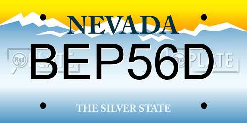 BEP56D Nevada License Plate