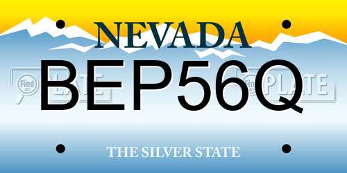 BEP56Q Nevada License Plate