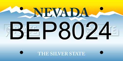 BEP8024 Nevada License Plate