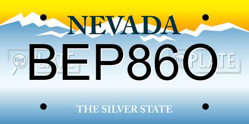 BEP86O Nevada License Plate