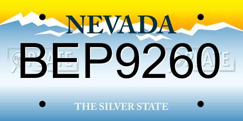 BEP9260 Nevada License Plate