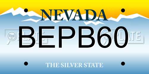 BEPB60 Nevada License Plate