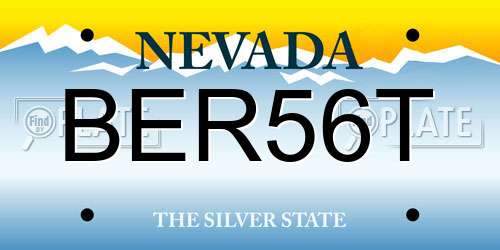 BER56T Nevada License Plate