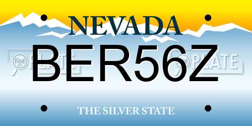 BER56Z Nevada License Plate