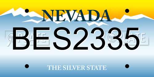 BES2335 Nevada License Plate
