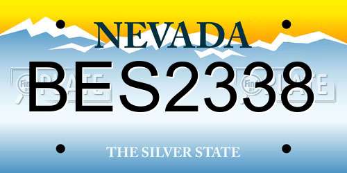 BES2338 Nevada License Plate