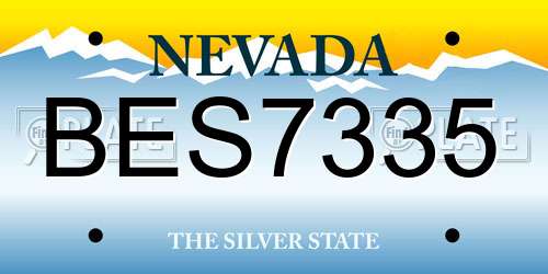 BES7335 Nevada License Plate