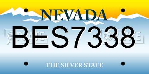 BES7338 Nevada License Plate