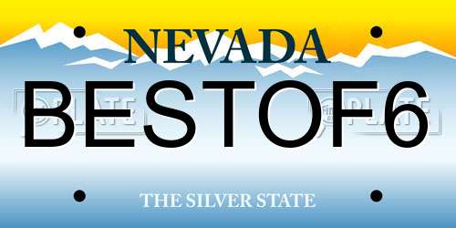 BESTOF6 Nevada License Plate