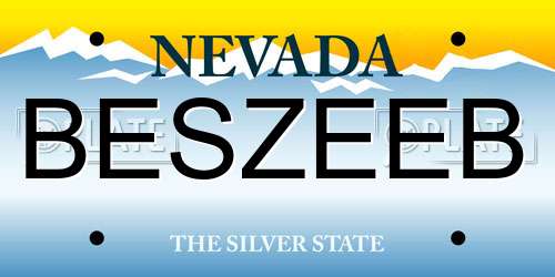BESZEEB Nevada License Plate