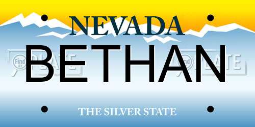 BETHAN Nevada License Plate