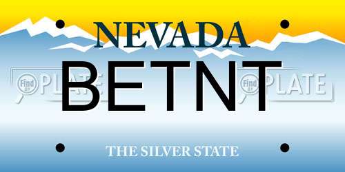 BETNT Nevada License Plate