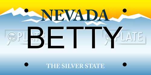 BETTY Nevada License Plate