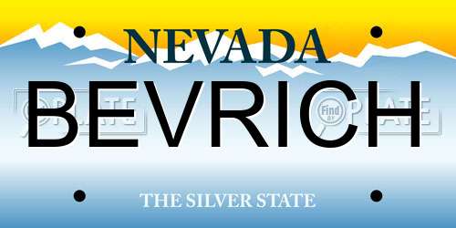 BEVRICH Nevada License Plate