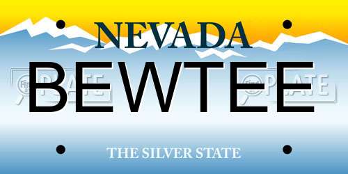 BEWTEE Nevada License Plate