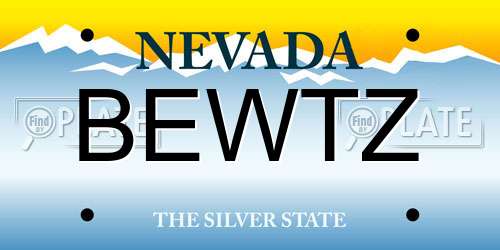 BEWTZ Nevada License Plate