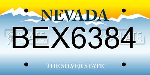 BEX6384 Nevada License Plate