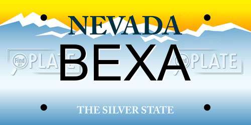 BEXA Nevada License Plate