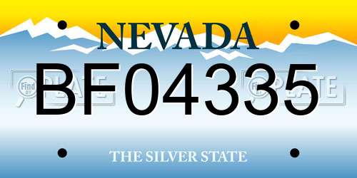BF04335 Nevada License Plate