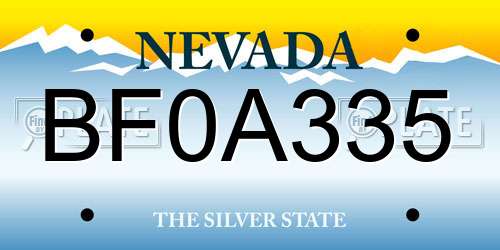 BF0A335 Nevada License Plate