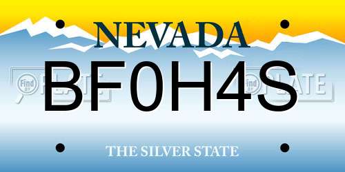 BF0H4S Nevada License Plate