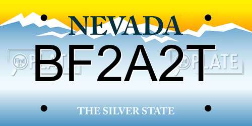 BF2A2T Nevada License Plate