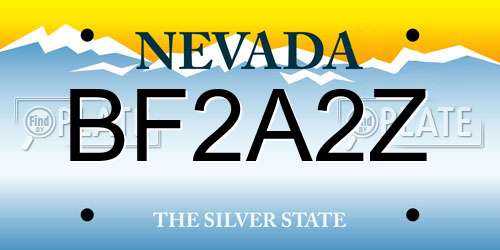 BF2A2Z Nevada License Plate