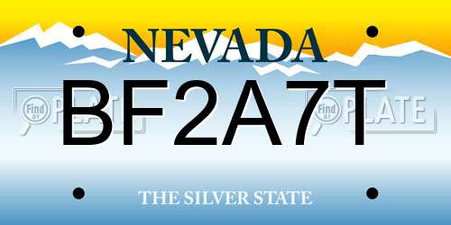 BF2A7T Nevada License Plate