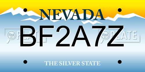 BF2A7Z Nevada License Plate