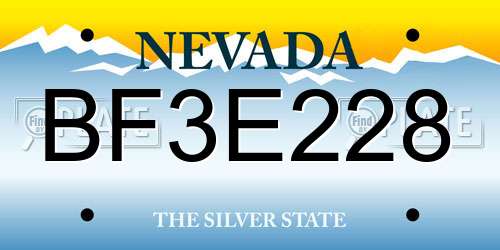 BF3E228 Nevada License Plate
