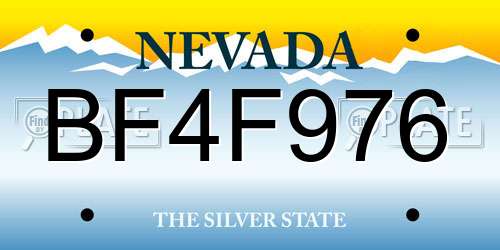 BF4F976 Nevada License Plate