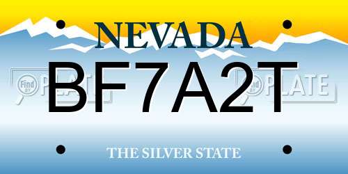 BF7A2T Nevada License Plate