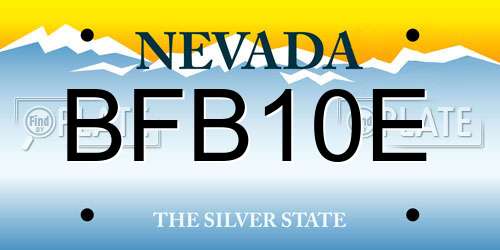 BFB10E Nevada License Plate