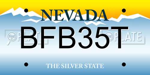 BFB35T Nevada License Plate