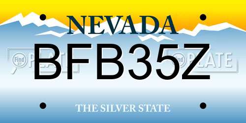 BFB35Z Nevada License Plate